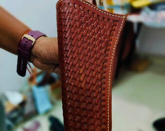 Handmade Leather Fast Draw Holster: Fits Colt SAA, Ruger, Uberti - Western Cowboy Style