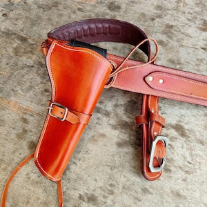 Leather The Duke Rig, John Wayne holster, SASS, CAS Cowboy action Made to USA Gift for U