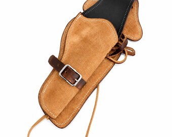 Handgefertigtes Holster aus Wildleder | Western-Cowboy-Gürtelholster | Rechtshänder | Vollnarbenleder | Jagdholster | Geschenk für ihn