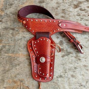 New Western .22 Cal Cowboy Right hand Holster and Cartridge belt for single action revolver Gift For