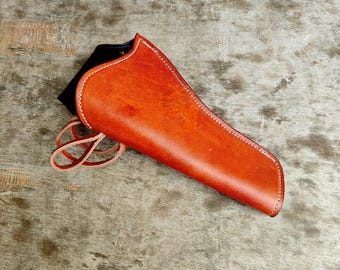 Handmade Full Grain Leather Revolver Holster: .357 .44 .45 Caliber, 4-7" Barrel