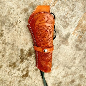 Handgefertigtes Leder Revolverholster: Western SAA/SASS - Heritage Rough Rider mit 6.5&quot;Lauf