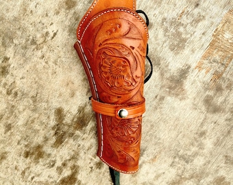 Handcrafted Leather Revolver Holster: Western SAA/SASS - Heritage Rough Rider 6.5" Barrel