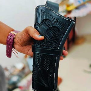 Handmade Leather Fast Draw Holster: Colt SAA, Ruger, Uberti - Western Cowboy Style