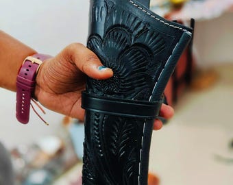 Handmade Leather Fast Draw Holster: Colt SAA, Ruger, Uberti - Western Cowboy Style