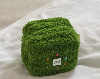 Lucky Four Leaf Clover Makeup Bag - Handmade Plush Green Cosmetic Pouch