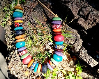 Tribal African Necklace - Boho jewelry/ Mixed krobo beads Necklace - Unisex
