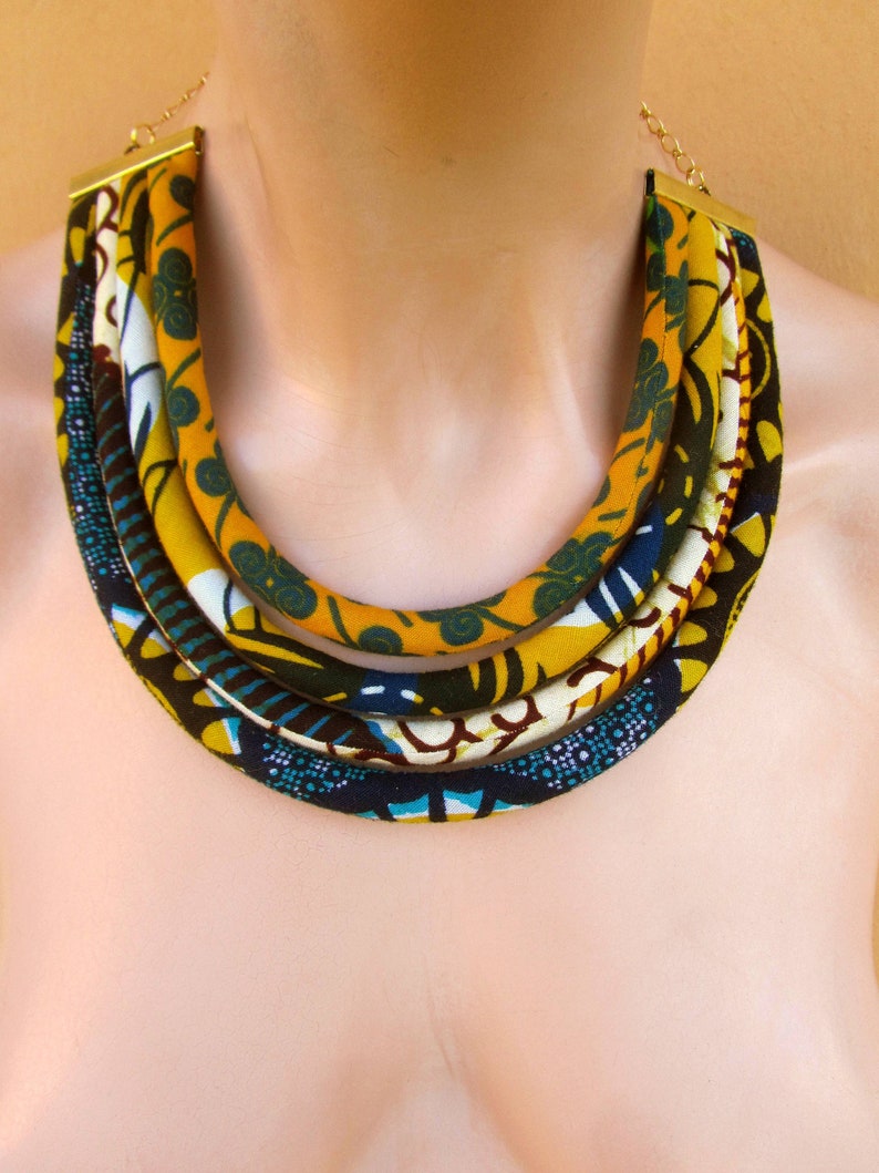 African Fabric Bibnecklace Ethnic Bridesmaid Gift Wedding Etsy
