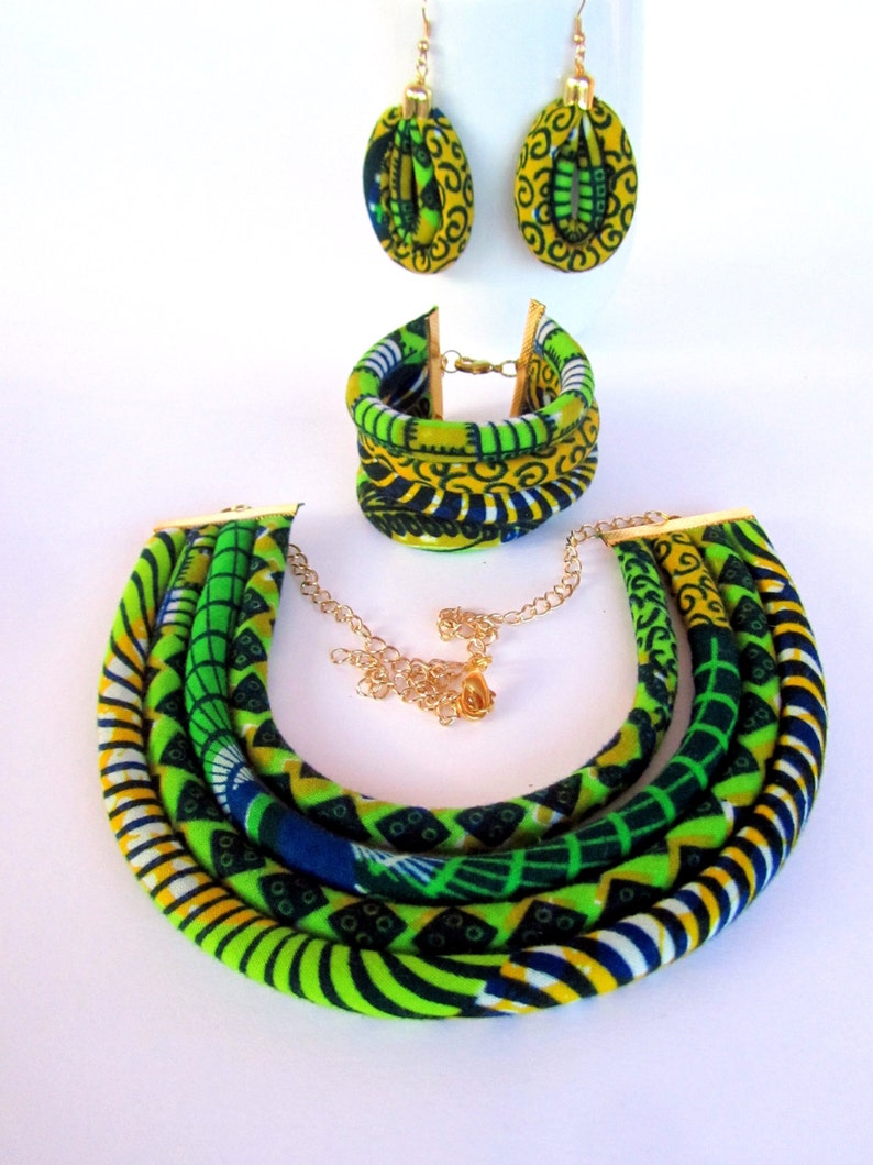Ethnic Jewelry Set/ Tribal Jewelry Set/ Fabric Etsy