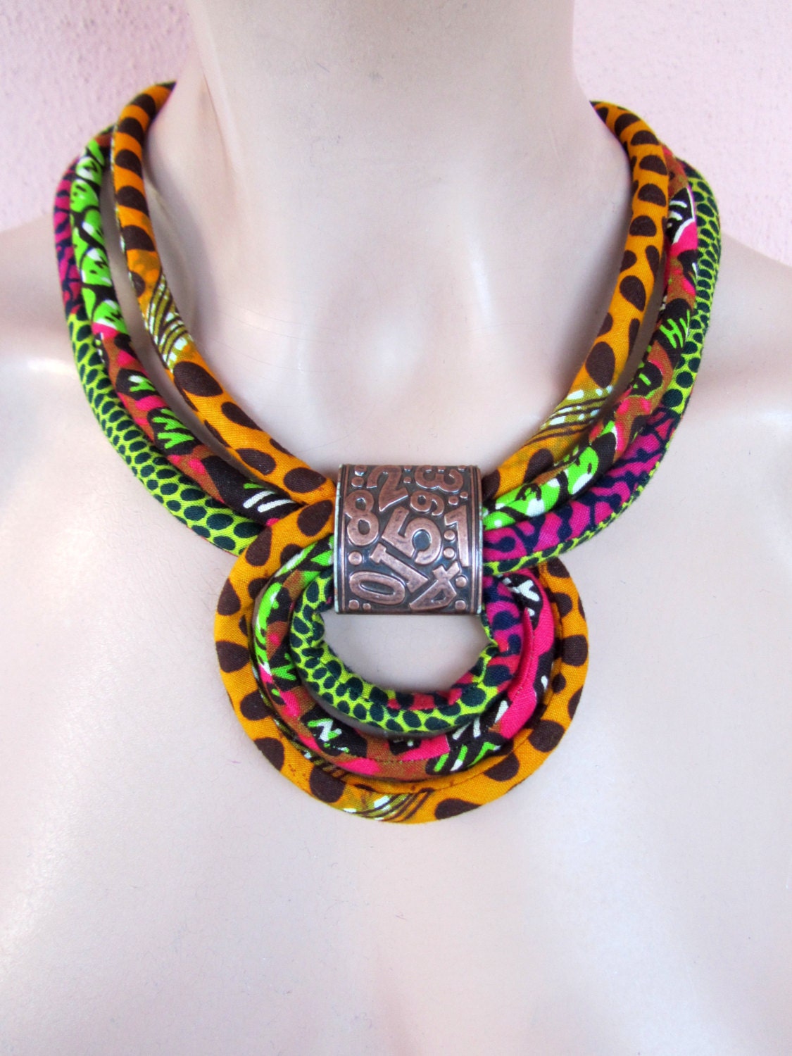 African fabric best sale necklace