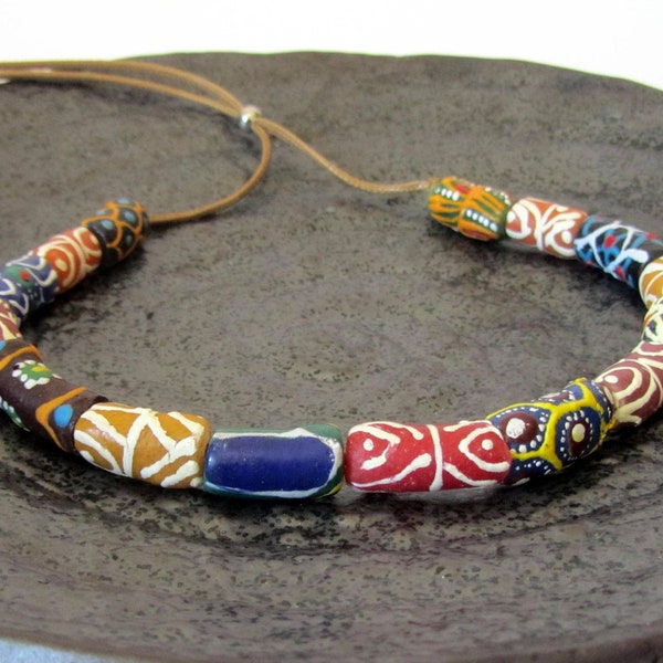 Collana africana di perline - Gioielli Boho / Perline krobo miste Collana - Unisex