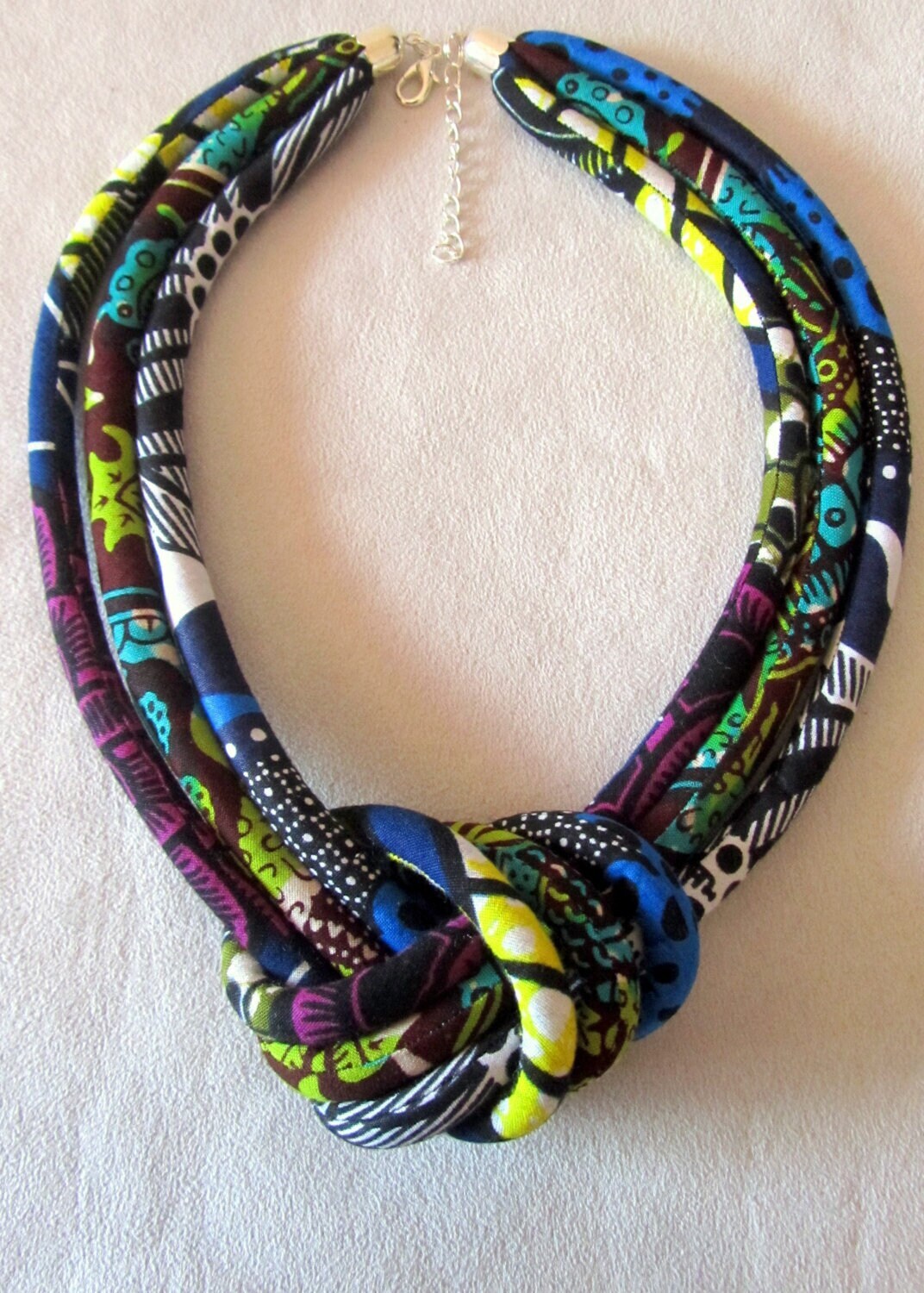 African fabric necklace discount