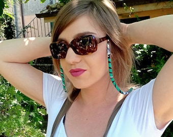 Boho sunglasses holder -Eyewear cord chain - Light weight eyeglasses strap -  Ethnic lanyards for sunglasses