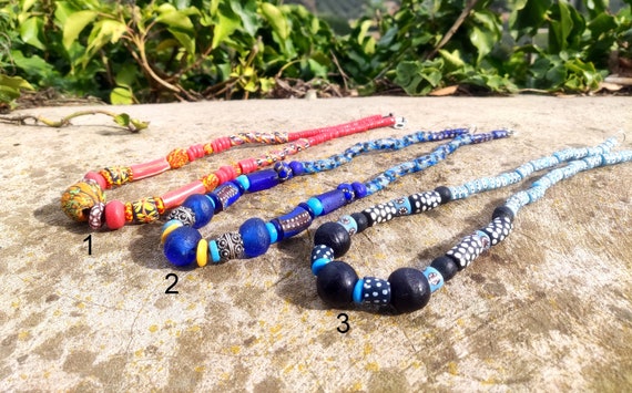 Bold Chunky African Trade Beads Statement Necklace, FREE SHIPPING in US 3  Strand Bib Cascade Necklace, Ghana Krobo Beads Necklace, Gift - Etsy | Beaded  necklace, Silver jewelry diy, African beads necklace
