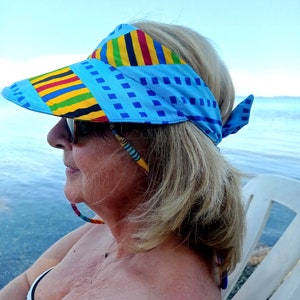 Summer Sun Visor - Beach Sun Visor - Wide brim sun cap - Holiday sun hat - trekking take along