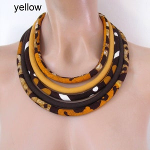 Collana Batik - Gioielli afrocentrici - Collana Distilo Multistrand - Tessuto Tinerato a mano