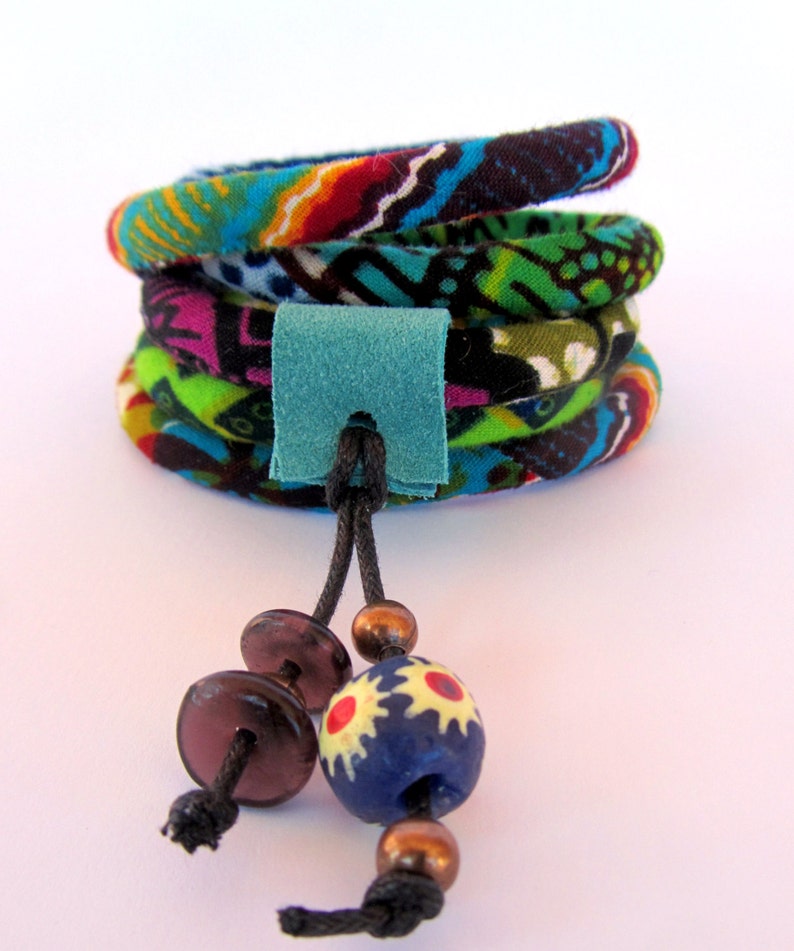 Gypsy bracelet/ african fabric wrap bracelet/ Gift for her Etsy