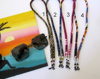 Boho Cotton Sunglasses Holder: Ethnic Eyewear Cord Chain
