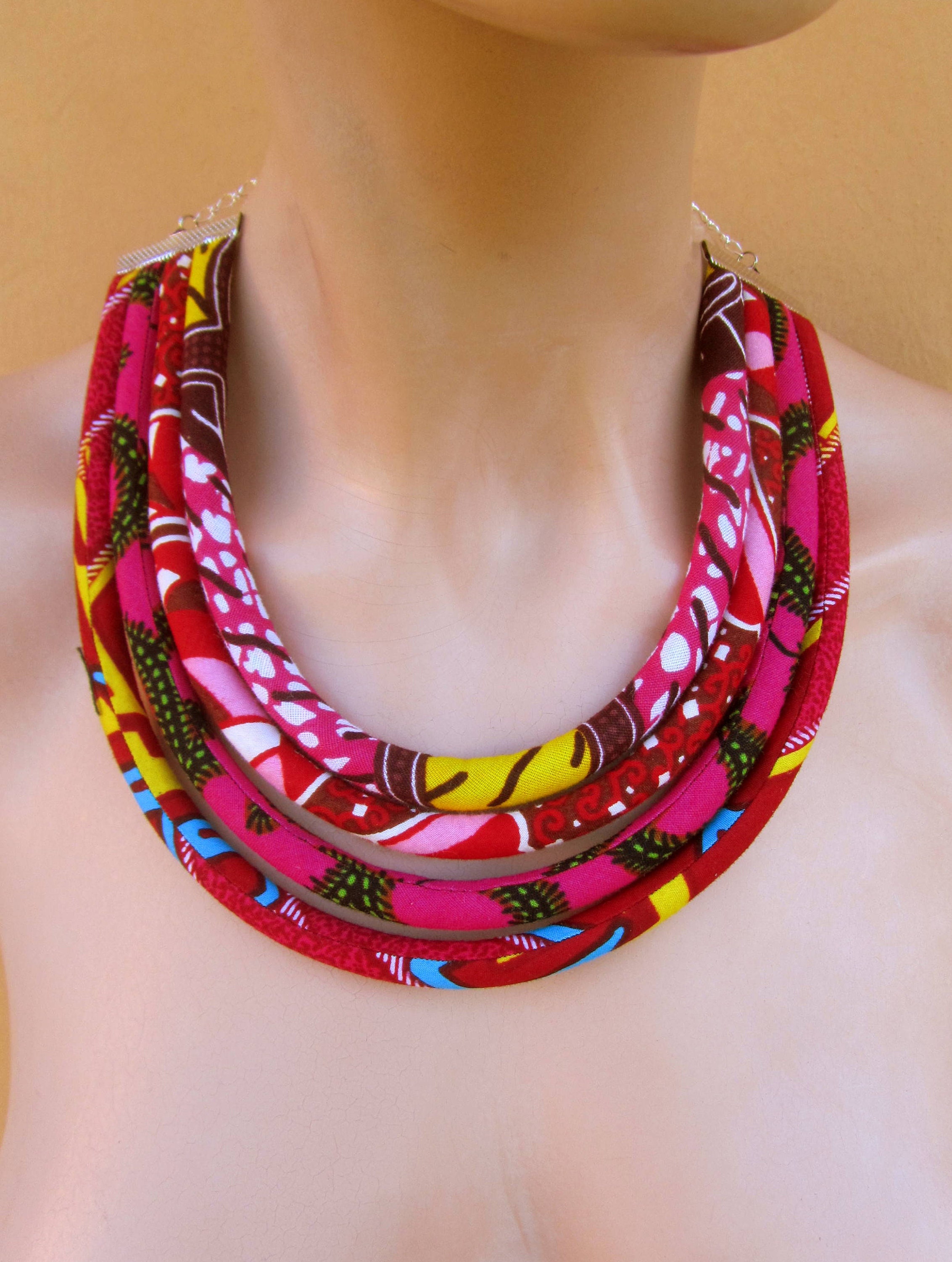African fabric bibnecklace Ethnic Bridesmaid Gift Wedding Etsy