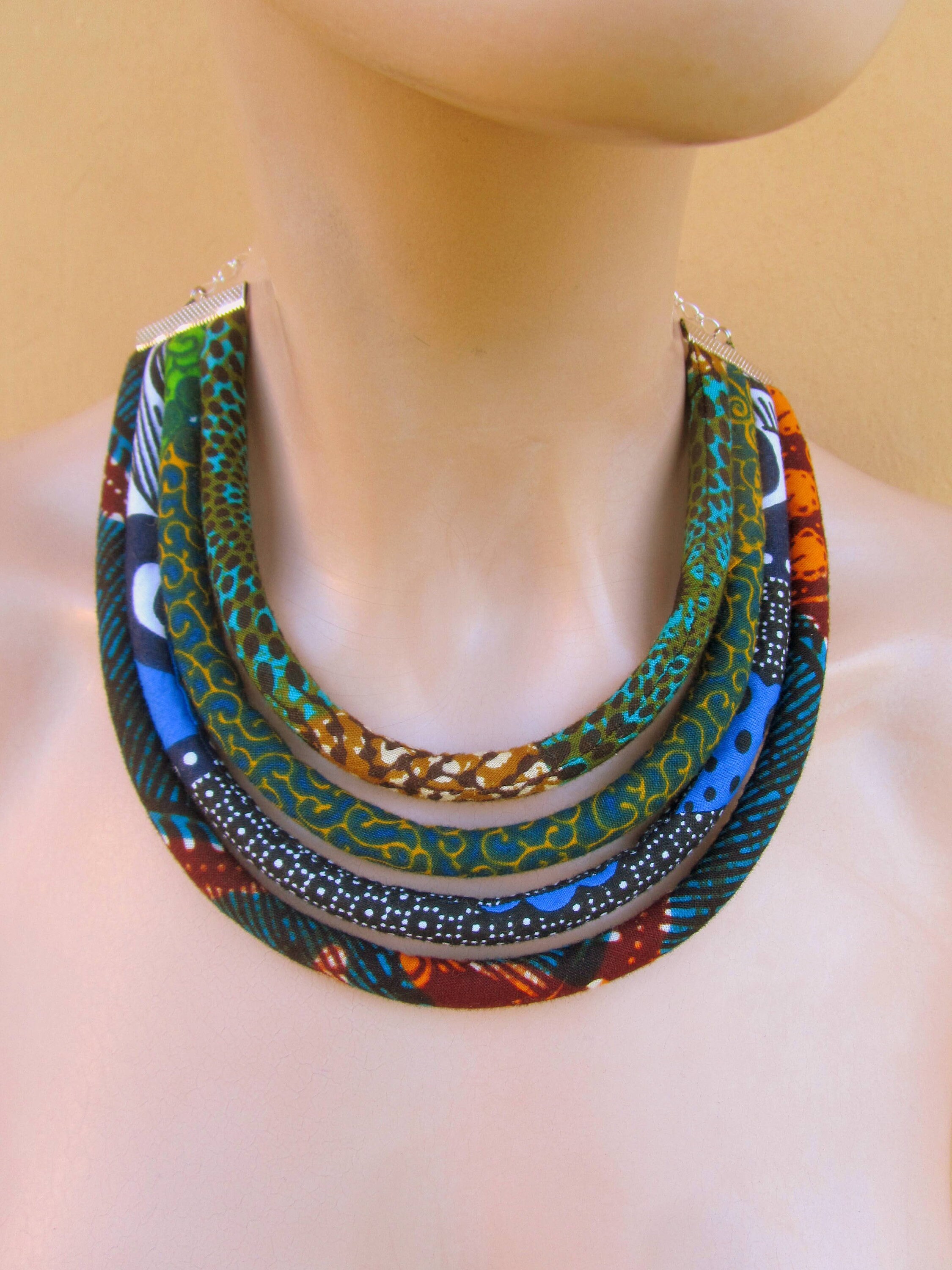 African fabric bibnecklace Ethnic Bridesmaid Gift Wedding Etsy