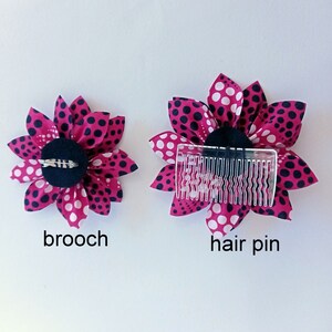 Ankara Fabric Flower Pin or Hair Clip: African Wax Print Accessory image 3