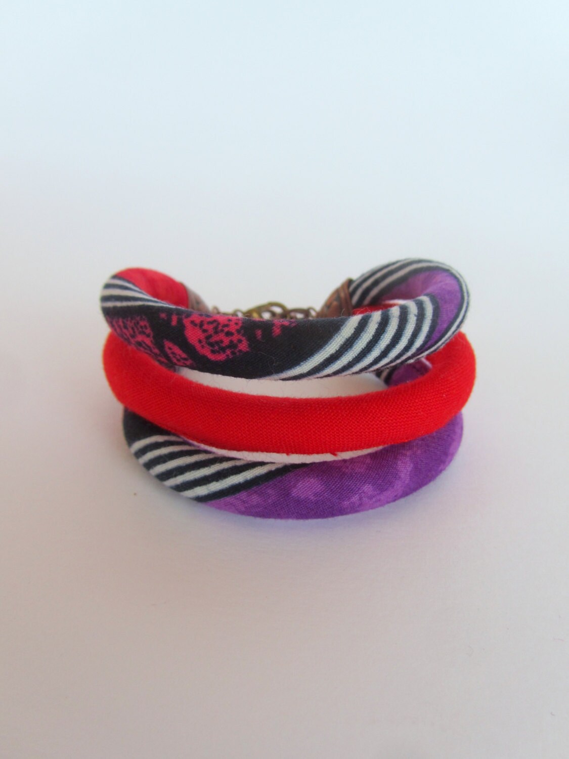 Red Fabric Cuff Bracelet African Print Cuff Bracelet Etsy