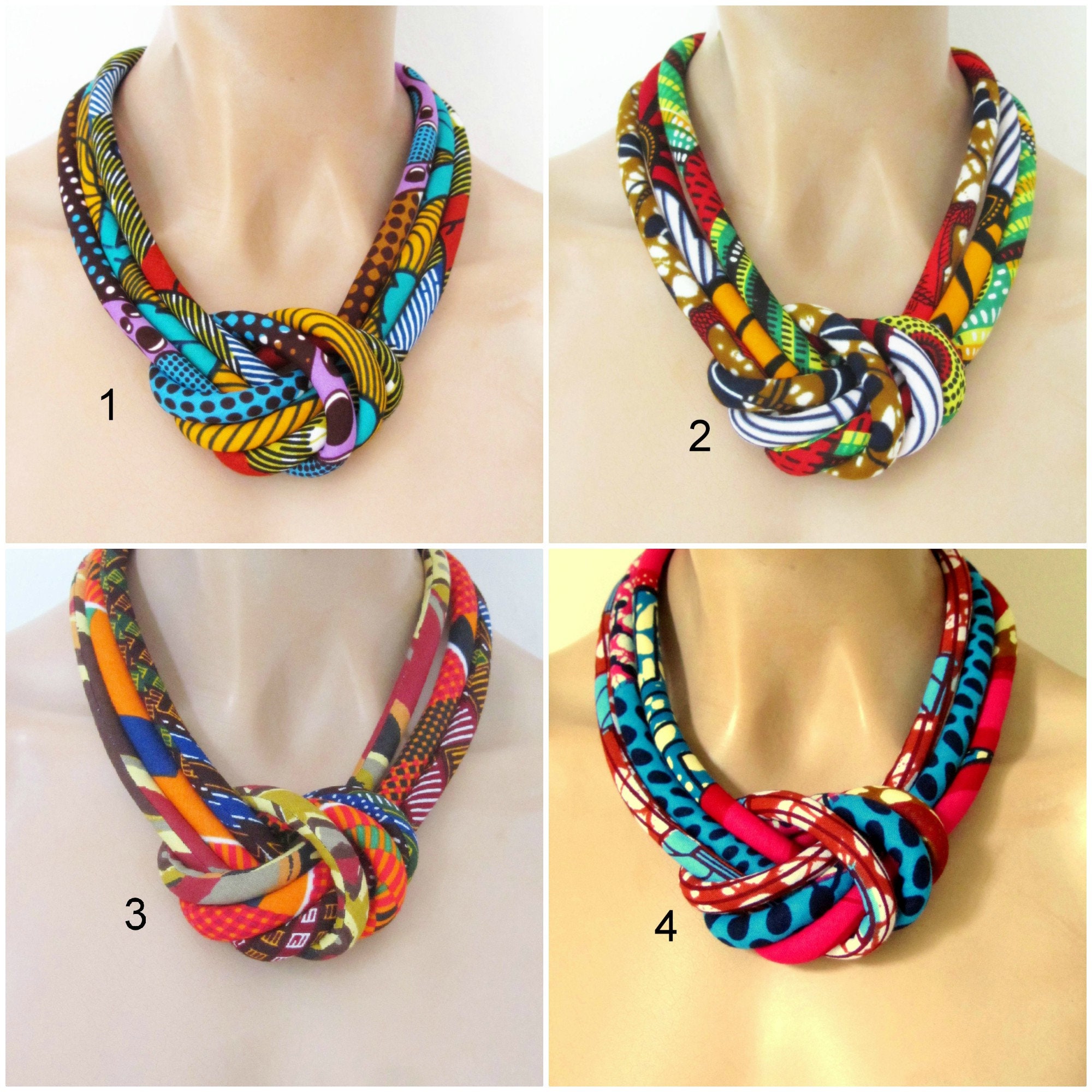 Ankara Bib Necklace African Jewelry 