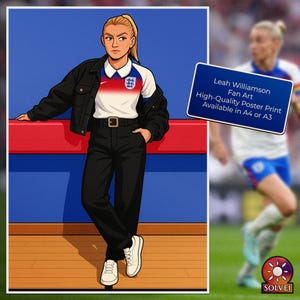 Leah Williamson Poster | England Lionesses Wall Art | Women&#39;s Football Print | Euros Decor | Arsenal & England Gift | Girl Power Art