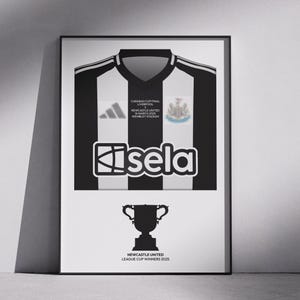 Newcastle United League Cup Winners 2025 Print, NUFC Wall Art Poster, Carabao Cup Final Memorabilia, Gift for Magpies Toon Army Fan