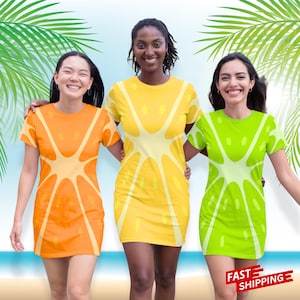 dress with lemons and oranges ANTICA SARTORIA ORANGES & LEMONS TIE FRONT TOP/DRESS NWT ONE SIZE COTTON