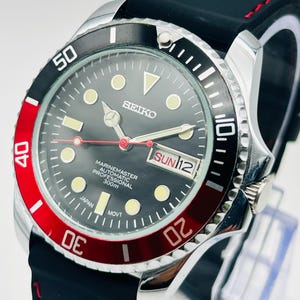 Vintage 1990&#39;s Seiko 5 Automatic Day-Date Japanese Men&#39;s Wrist Watch Handmade Band (Free Shipping)
