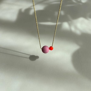 Chain ball ball chain gold neon neon orange two pink