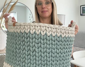 Extra Large Crochet Basket Pattern PDF | Sturdy Toy & Blanket Basket | Modern Storage Crochet Pattern with Video Tutorial