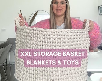 XXL Aufbewahrungskorb Häkelanleitung PDF | Chunky Yarn Home Organizer (Digitaler Download)
