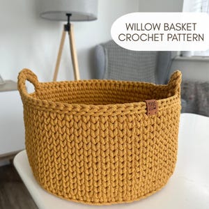 Mönster för virkad pilkorg | Grov förvaringskorg med handtag (PDF-nedladdning)