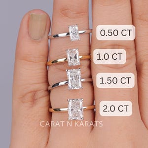 Lab Grown Diamond Ring, Radiant Cut Lab Diamond Engagement Ring, Radiant Cut, Lab Created Diamond Ring IGI Certified, Lab Diamond