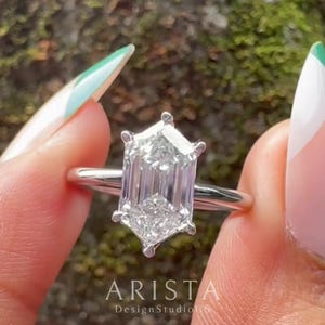 3 Ct Dutch Marquise Lab Grown Diamond Engagement Ring, Unique 6-Prong Solitaire Ring, 14K White Gold Minimalist Ring, Wedding Ring For Her