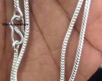Collar de cadena de plata esterlina hecho a mano, acabado antiguo, joyería unisex tipo cable.