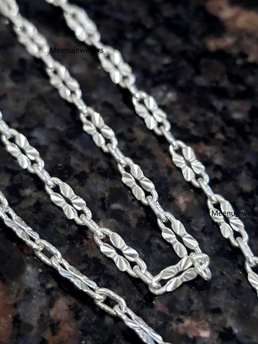 Handmade 925 Sterling Silver Chain Necklace, Antique Oxidized