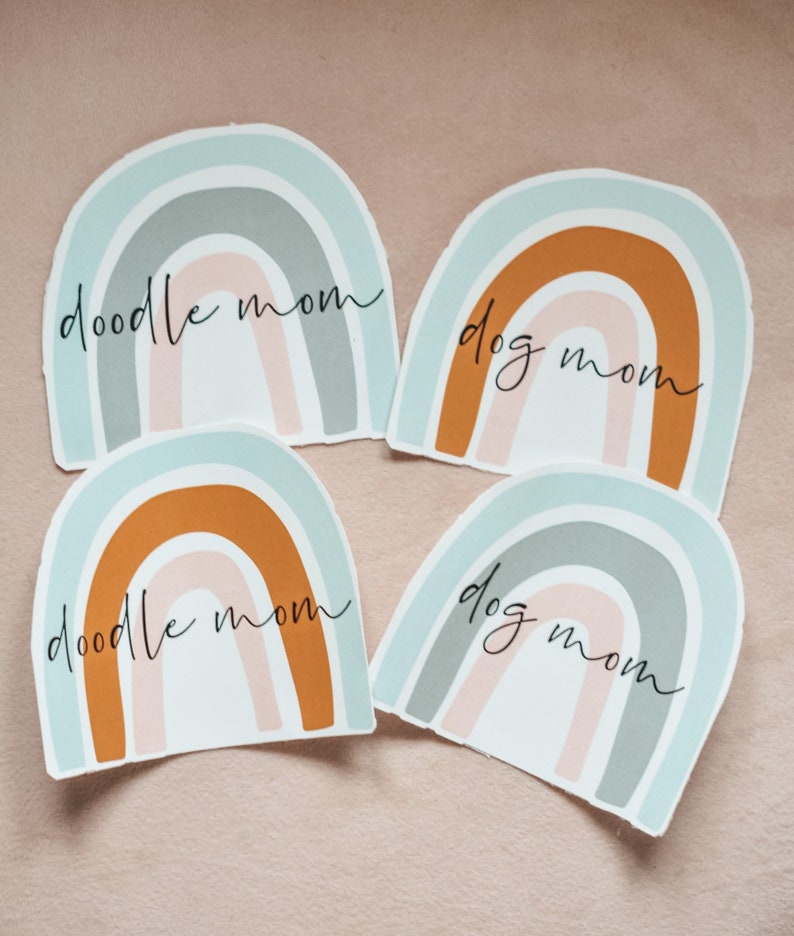 Doodle Mom Dog Mom Rainbow Sticker image 7