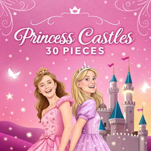 Princess Castles Coloring Pages – 30 Magical Designs for Girls – Printable PDF – Fairytale Castle Art – Instant Download