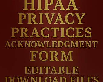 Scarica il modulo sulla privacy HIPAA / Modulo di conferma del paziente / Modello di ammissione all'ambulatorio medico / Modulo di conformità modificabile
