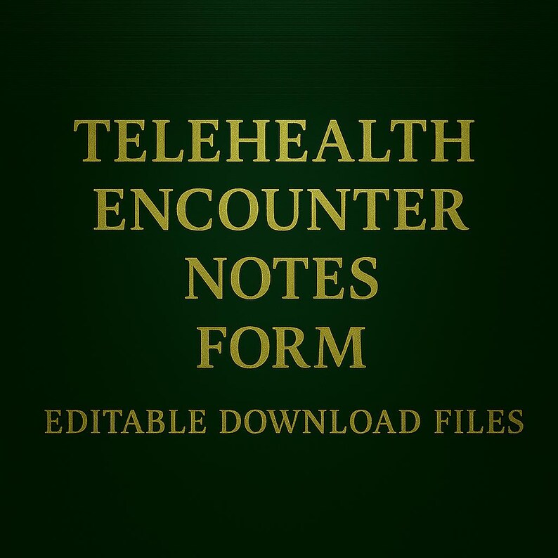 Telelhealth Note Example Editable Telehealth Encounter Notes Form: HIPAA Compliant (digital ...