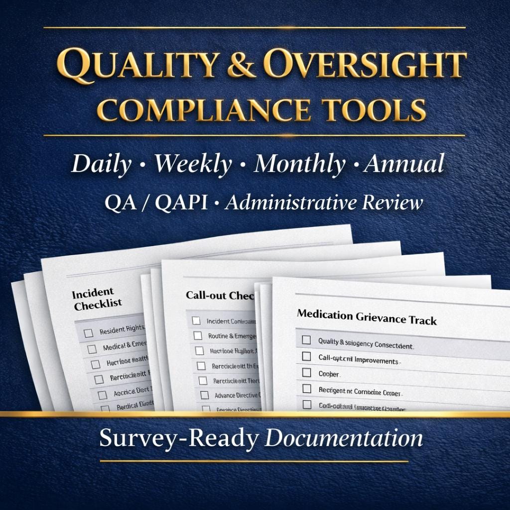 Qapi Paper Example Template Quality & Oversight Compliance Tools | Assisted Living | Memory Care ...