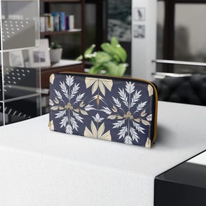 Floral Pattern Zipper Wallet, Women&#39;s Wallet, Trendy Accessory, Stylish Clutch, Gift for Her, Everyday Use