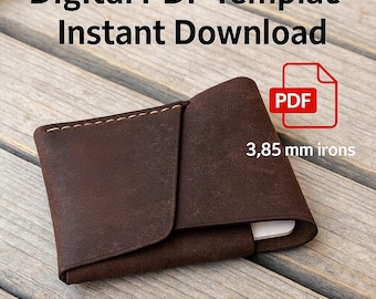 Leather Cardholder PDF Pattern: Slim Wallet Template (A4 Format Digital Download