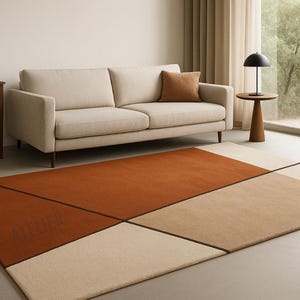 Geometric Hand Tufted Area Rug in wool in size 6x9 , 8x10, 9x12 , 10x14 , 12x15 for living room , Bedroom , Kids Room , contemporary rooms .