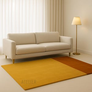 Modern Stripe Gold Hand Tufted Area Rug in wool in size 5x8, 8x10, 9x12 , 10x14 , 12x15 for living room , Bedroom , Kids Room , home decor .