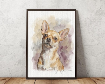 Dog Watercolour Art Painting | Pet Portrait | Pet Illustration | Dog Lover Gift - Dachshund
