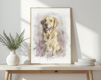 Dog Watercolour Art Painting | Pet Portrait | Pet Illustration | Dog Lover Gift - Labrador